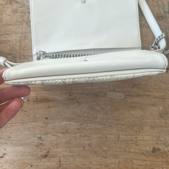 ✨ AllSaints Claremont Crossbody Purse – Neutral Cream Gray Python Leather – EUC - Picture 6 of 10